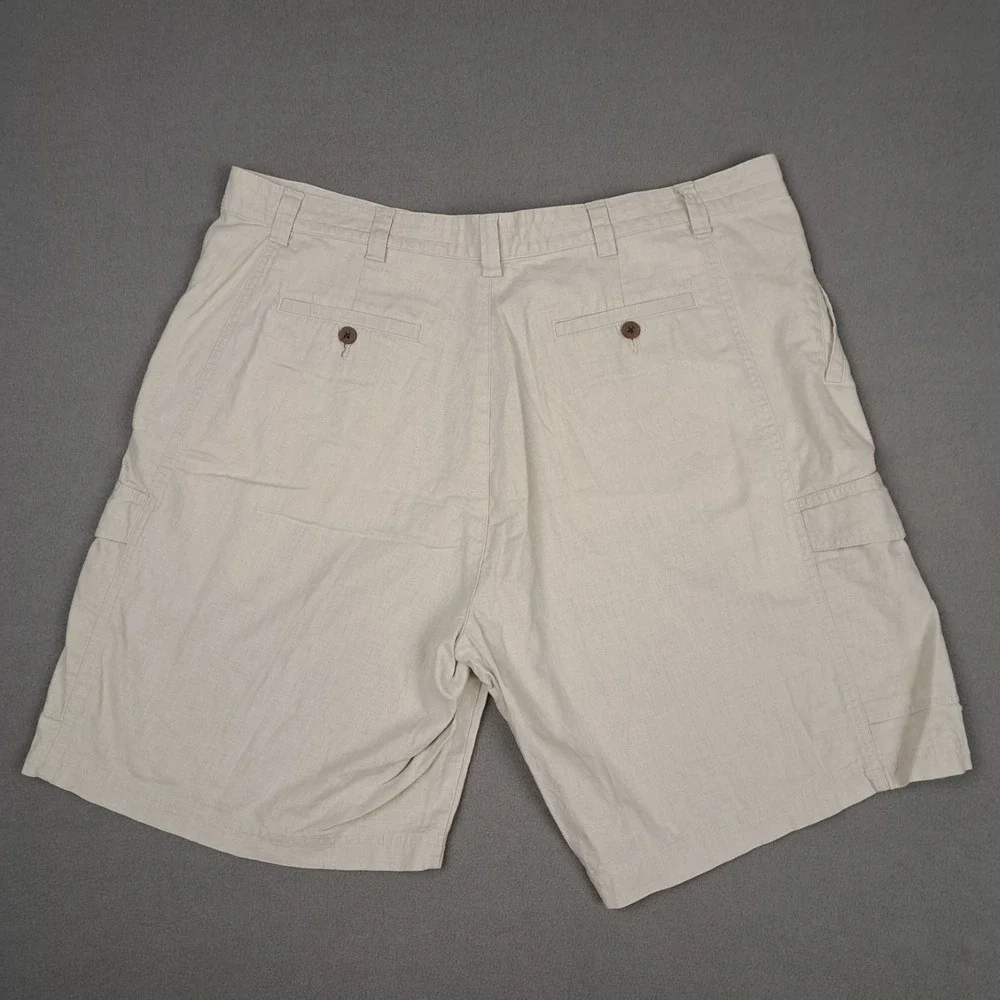 Cubavera Linen Shorts Mens 40 Khaki Cargo 10